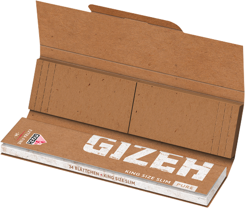 Gizeh Pure King Size Slim – 33 Blättchen – 25er Box aus Bio-Hanf