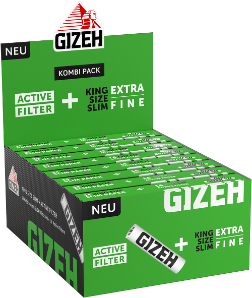 Pack combiné Gizeh Noir – King Size Slim 34 feuilles + 16 filtres – Prix avantageux