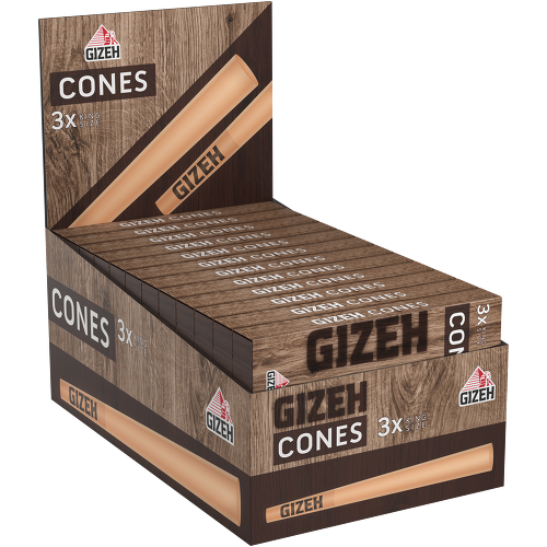 Gizeh Brown Cones + Tip – 24 × 3er Box (72 Cones)