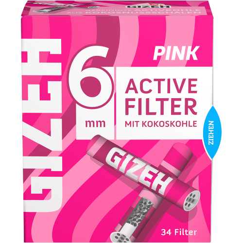 Filtre actif rose Gizeh 6 mm – 10 x 34 (340 filtres)