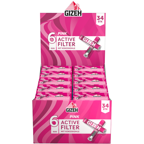 Filtre actif rose Gizeh 6 mm – 10 x 34 (340 filtres)