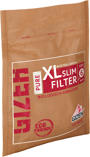 Gizeh Pure XL Slim Biologisch Abbaubar Filter - 10x120 Sparpack - Gizeh Filter