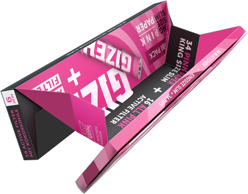 Achetez Gizeh Pink King Size Slim avec filtre à charbon actif - 34 feuilles/16 filtres chez MiaKauf