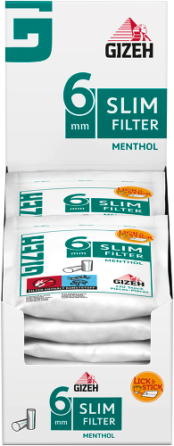 Gizeh Menthol Slim Filter 6mm 10x 120 Stück Günstig