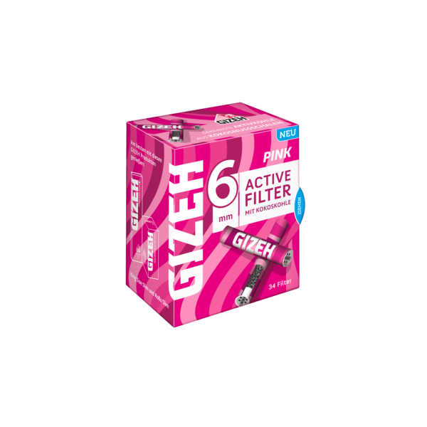 Gizeh Pink Active Filter 6mm 34 Pack