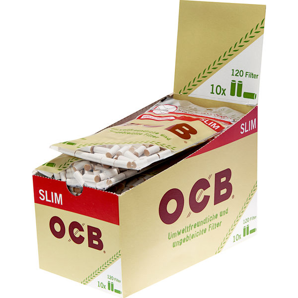 OCB Slim Filter ungebleicht – 1200er Pack – Umweltfreundliche Zigarettenfilter aus Zellulose
