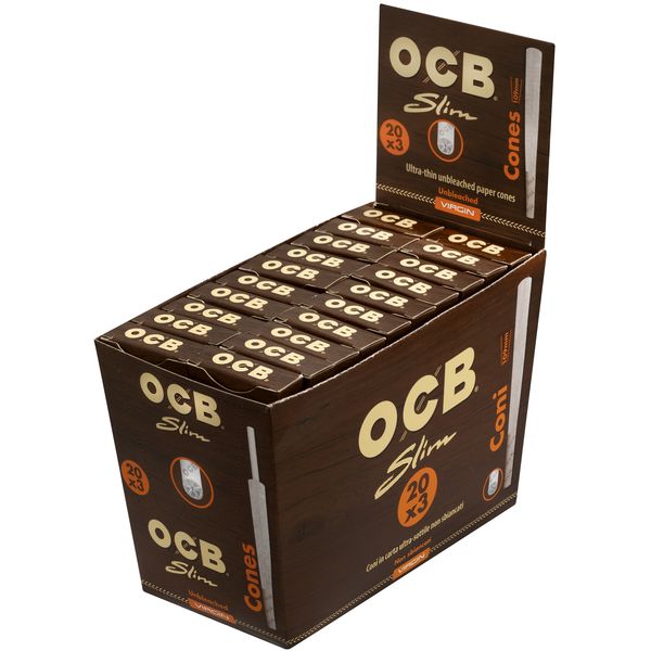 OCB Unbleached Slim Paper Cones 109 mm – 60er Pack – King Size Cones aus ungebleichtem Papier