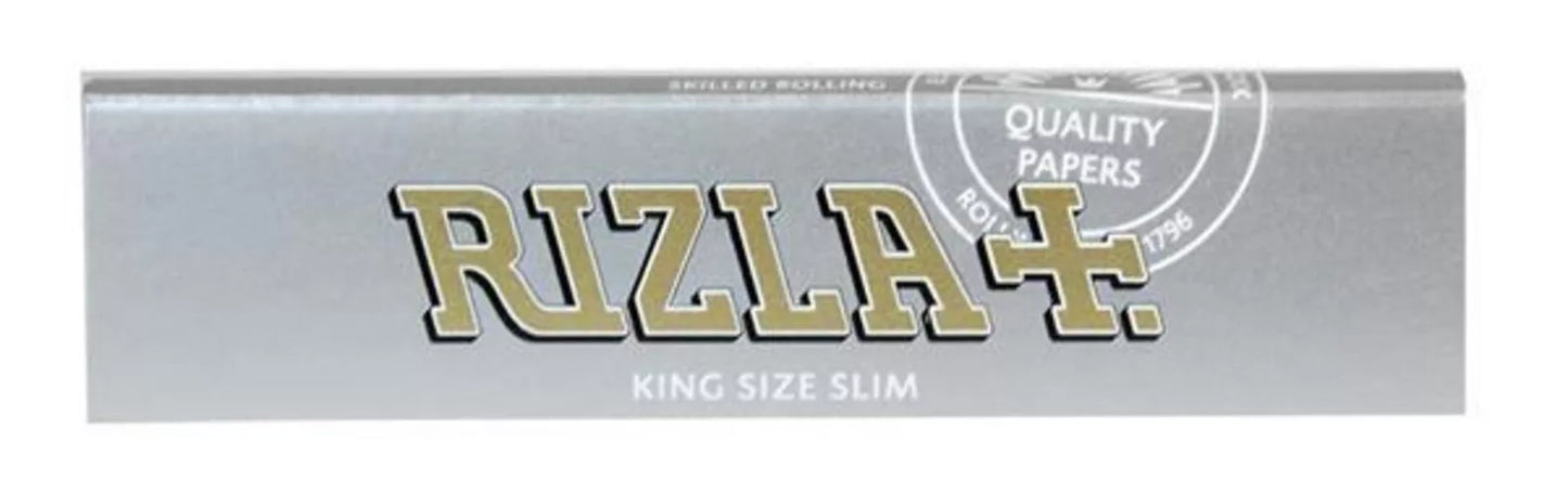 10 Heftchen Packung Rizla Silber King Size Slim Blättchen
