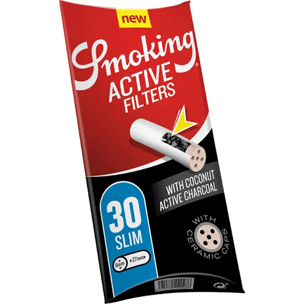 SMOKING Slim Aktiv Filter 6mm 1x30 Stück Packung