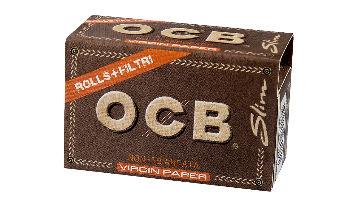 OCB Virgin Slim Rolls Ungebleicht 4m + 40 Filter Tips Verpackung