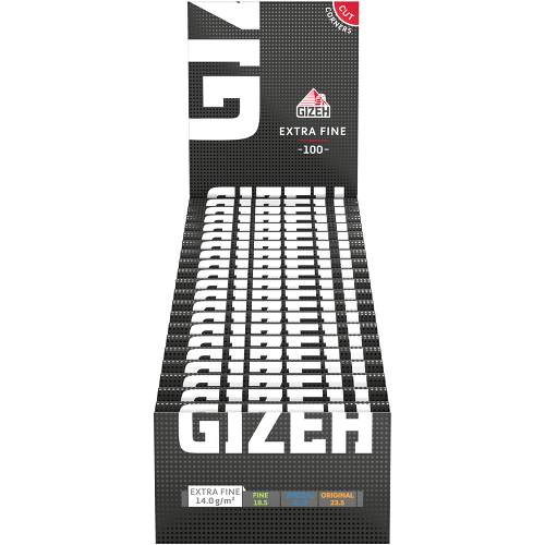 Gizeh Schwarz Extra Fine Blättchen – 100 Papers – 20er Box – Magnetverschluss