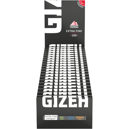 Gizeh Schwarz Extra Fine Blättchen – 100 Papers – 20er Box – Magnetverschluss
