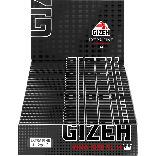 Papiers Gizeh Black King Size Slim - 34 feuilles (25 carnets) - Pas cher en ligne