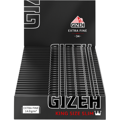 Papiers Gizeh Black King Size Slim - 34 feuilles (25 carnets) - Pas cher en ligne