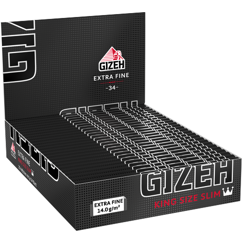 Papiers Gizeh Black King Size Slim - 34 feuilles (25 carnets) - Pas cher en ligne