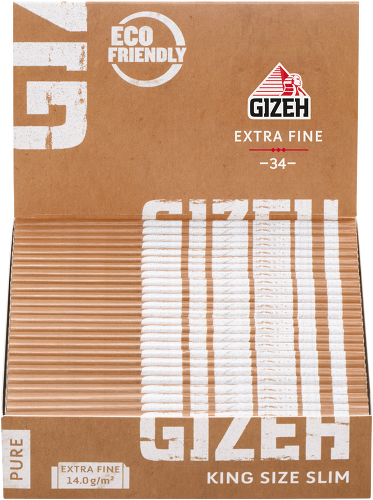 Gizeh Pure King Size Slim Blättchen – 33 Papers – 25er Box – Bio-Hanf