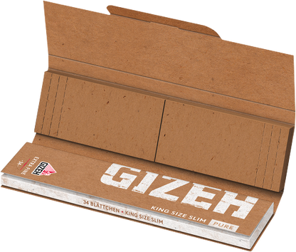 Gizeh Pure King Size Slim – 33 Blättchen – 25er Box aus Bio-Hanf