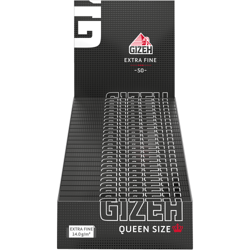 Gizeh Schwarz Queen Size Blättchen – 50 Papers + 50 Tips – Box 26 Stück
