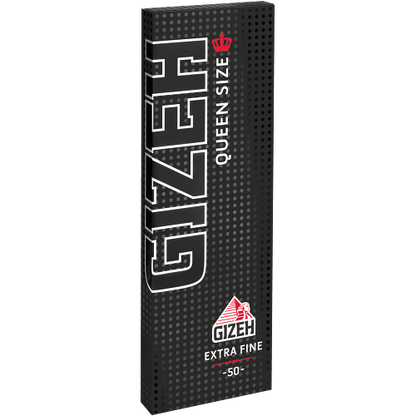 Gizeh Schwarz Queen Size + Tips – 50 Blättchen + 50 Tips – Box mit 26 Heftche
