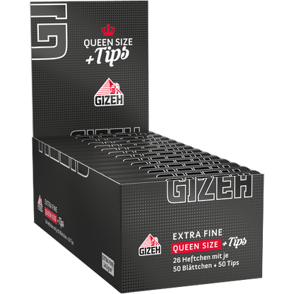 Feuilles à rouler Gizeh Black Queen Size + filtres (26 paquets de 50) - Miakauf Top Price