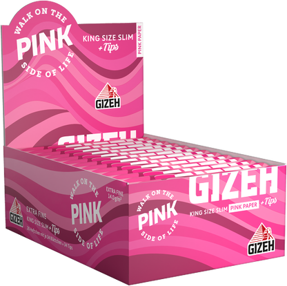 Papiers à lettre Gizeh Pink King Size Slim + pointes - Boîte de 26 pièces, pas cher en ligne
