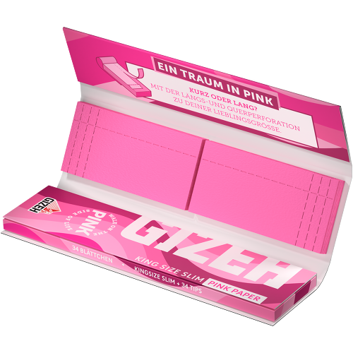 Papiers à lettre Gizeh Pink King Size Slim + pointes - Boîte de 26 pièces, pas cher en ligne