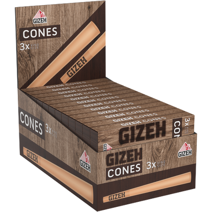 Gizeh Brown Cones + Tip – 24 × 3er Box (72 Cones)