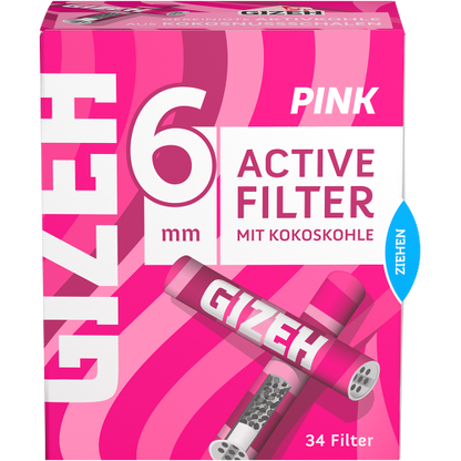 Filtre actif rose Gizeh 6 mm – 10 x 34 (340 filtres)