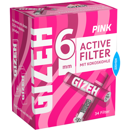 Filtre actif rose Gizeh 6 mm – 10 x 34 (340 filtres)