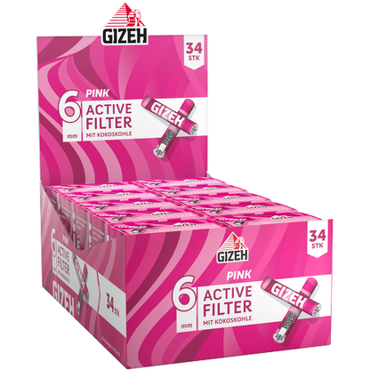 Filtre actif rose Gizeh 6 mm – 10 x 34 (340 filtres)