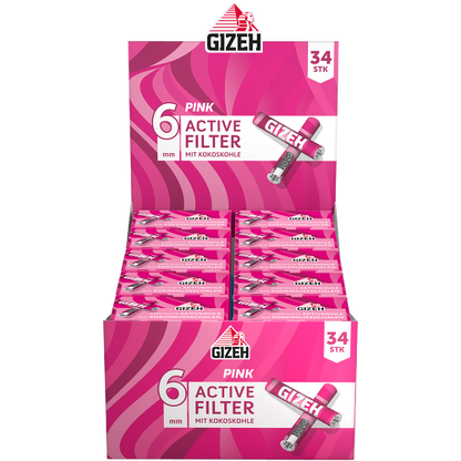 Filtre actif rose Gizeh 6 mm – 10 x 34 (340 filtres)