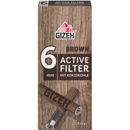 Gizeh Brown Aktivkohlefilter 6mm – 200 Stück – 20 × 10er Box