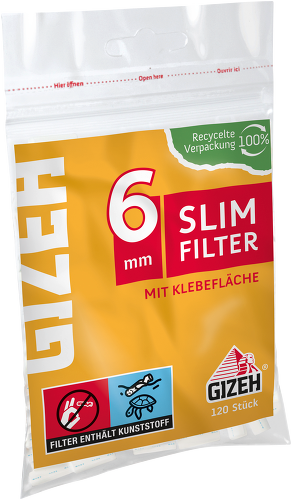 Gizeh Slimfilter 6mm mit Klebefläche – 20x120 – Günstig