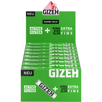 Gizeh Black King Size Slim Blättchen und Aktivkohlefilter Kombipack