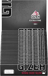 Gizeh Schwarz King Size Slim Blättchen – 34 Papers – Box 25 Stück