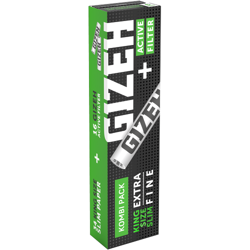 Gizeh Black King Size Slim Rolling Papers with Activated Carbon Filters