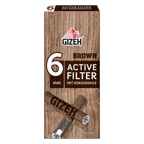 Gizeh Brown Active Filter 6mm 10 Pack