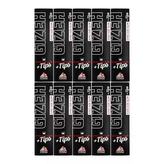 Papiers à lettre Gizeh Black King Size Slim + pointes (lot de 10) en ligne sur Miakauf