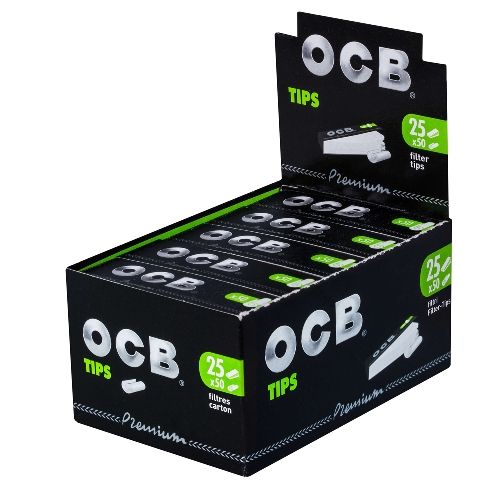 OCB Premium Black Filter Tips – 25 Heftchen à 50 Blatt – Extra feine Tips für Zigaretten