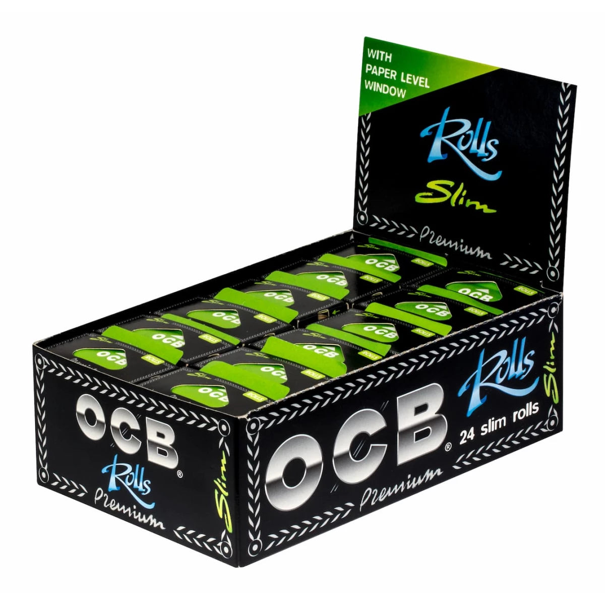 OCB Premium Rolls Slim – 24er Box – Endlos-Blättchen 4 m x 44 mm